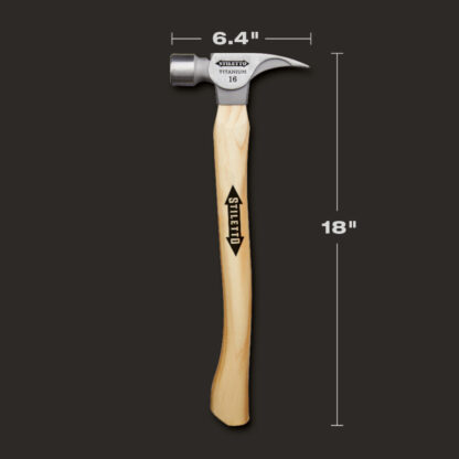 Stiletto-TI16MC 16 Oz Titanium Milled Face Hammer with 18 in. Curved Hickory Handle