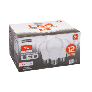 ElectriMart 72313 3000K 9W Non-Dimmable LED Lamp Lightbulb, 12 Pack