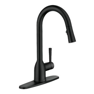 Moen 87233BL Adler 1-Handle Pull-Out Kitchen Faucet – Matte Black
