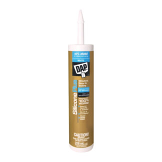DAP 73350 319ml 100% Waterproof SiliconePlus Window, Door & Siding Sealant - White