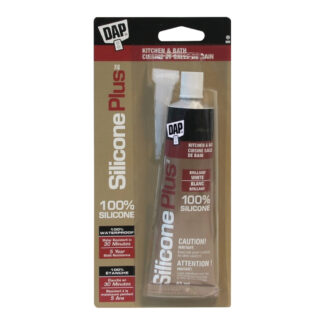 DAP 73382 83ml 100% Waterproof SiliconePlus Kitchen & Bath Sealant - Brilliant White