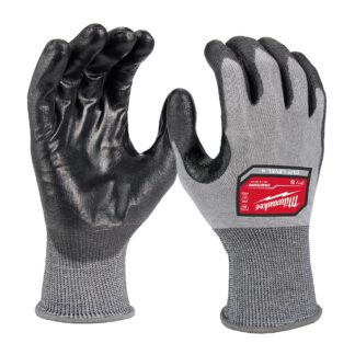 Milwaukee 48-73-8740 Cut Level 4 High-Dexterity Polyurethane Dipped Gloves, Small - Black & Grey