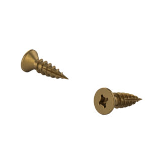 Onward 5693ABR 3/4" Regular Thread Quadrex Drive Flat Head Wood Screw, 12 Pack - Antique Brass