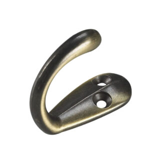 Onward 223ABV 1-1/2" 223 Single Metal Wardrobe Hook, 2 Pack - Antique Brass