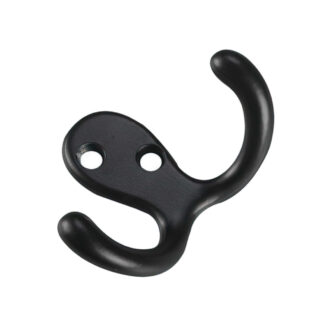 Onward 2235FBV 3" 2235 Double Metal Wardrobe Hook - Black