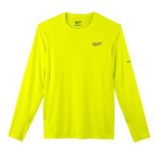 Milwaukee Gen II Men's Work Skin Medium Hi-Vis Light Weight Performance Long-Sleeve T-Shirt, Yellow
