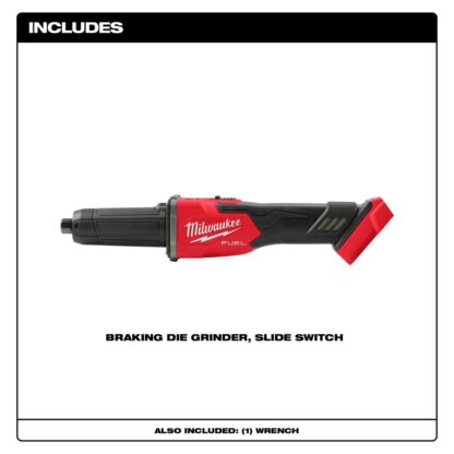 Milwaukee 2939-20 18V Cordless 1/4 Braking Die Grinder Slide Switch (Tool Only)