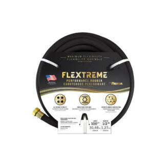 Flexon PH12100 1/2" x 100' Rubber Garden Hose - Black