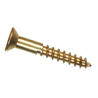 Hillman 126618 #4 x 3/4" Brass Flat Head Wood Screw - 7PK