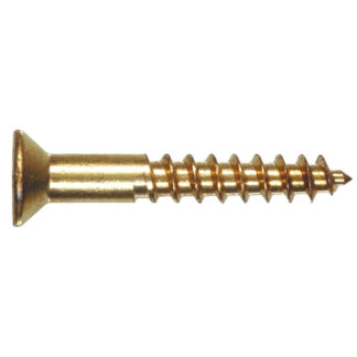 Hillman 126620 #6 x 1/2" Brass Flat Head Wood Screw - 6PK