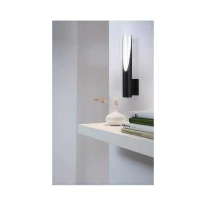 EGLO 204028A 4.29" Barbotto LED ADA Armed Sconce Wall Light - Matte Black/Silver
