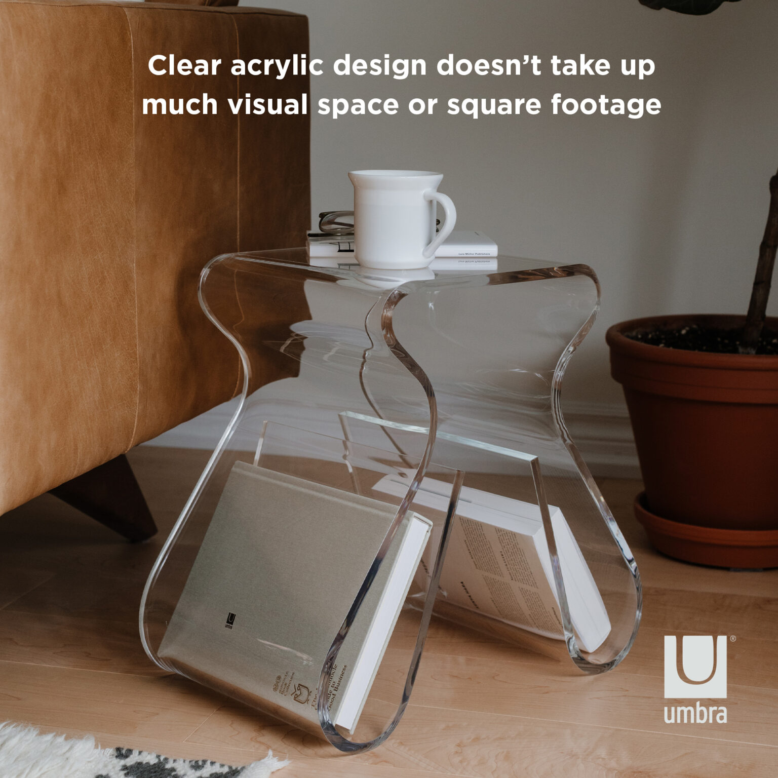 Umbra 322720-165 Magino Stool & Magazine Rack - Clear - Preston Hardware