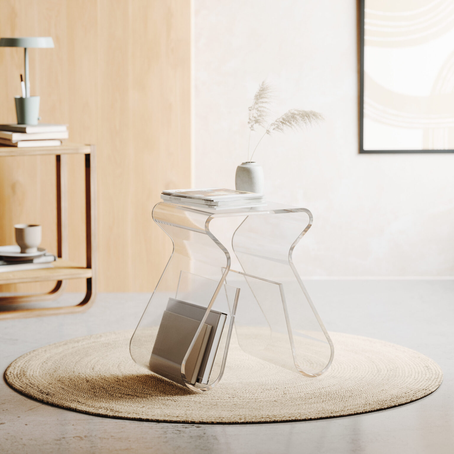 Umbra 322720-165 Magino Stool & Magazine Rack - Clear - Preston Hardware