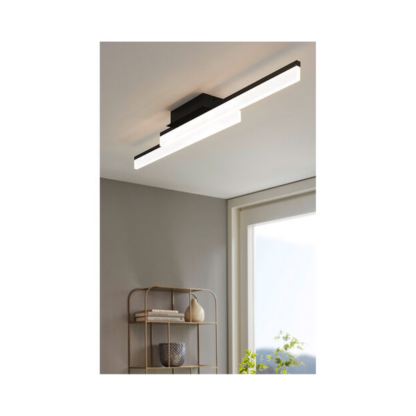 EGLO 204055A 34.65" Palmital 1 LED Flush Mount Ceiling Light - Matte Black