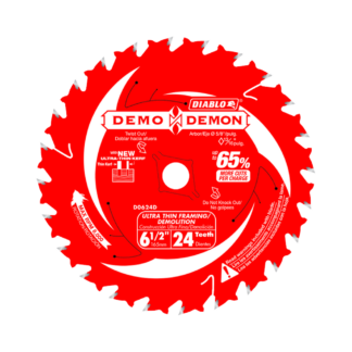 Diablo D0624DA 6-1/2"X24-Teeth Demo Demon Ultra-Thin Framing/Demolition Saw Blade for Wood