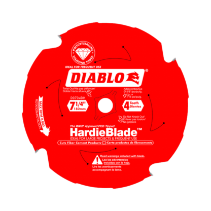 Diablo D0704DH 7-1/4"X4-Teeth HardieBlade Saw Blade for Fiber Cement