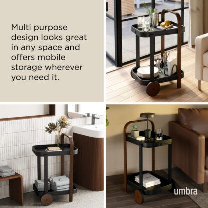 Umbra 1015392-048 Bellwood Bar & Storage Cart - Black & Walnut
