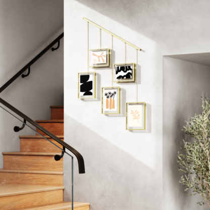 Umbra 1013426-221 Exhibit Gallery Picture Frame Set - Matte Brass