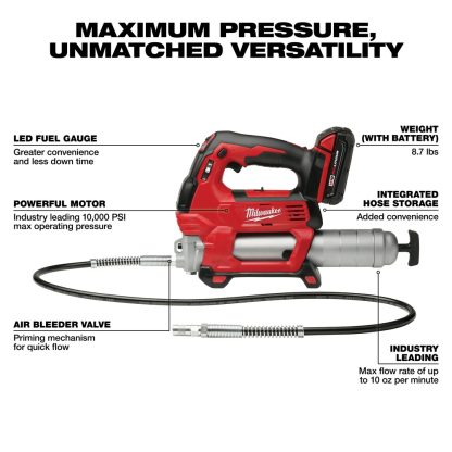 Milwaukee 2646-22CT M18 Cordless 2-Speed Grease Gun Kit