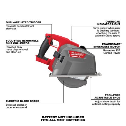 Milwaukee 2982-20 M18 Fuel 8" Metal Cutting Circular Saw