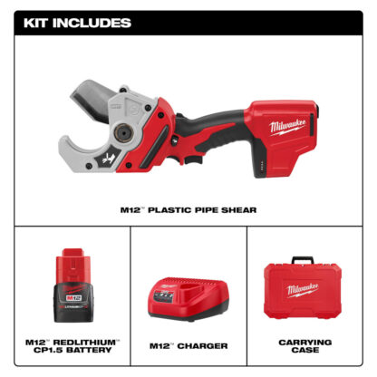 Milwaukee 2470-21 M12 Plastic Pipe Shear Kit