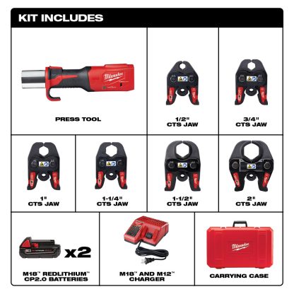 Milwaukee Tool M18™ FORCE LOGIC™ Press Tool with ONE-KEY™ with 1/2"-2" CTS Jaws 2922-22