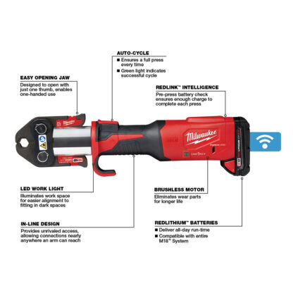 Milwaukee Tool M18™ FORCE LOGIC™ Press Tool with ONE-KEY™ with 1/2"-2" CTS Jaws 2922-22