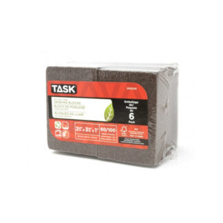 Task SP63230 60/100 Grit Medium Fine Solvent Free Eco Sanding Block, 6 Pack
