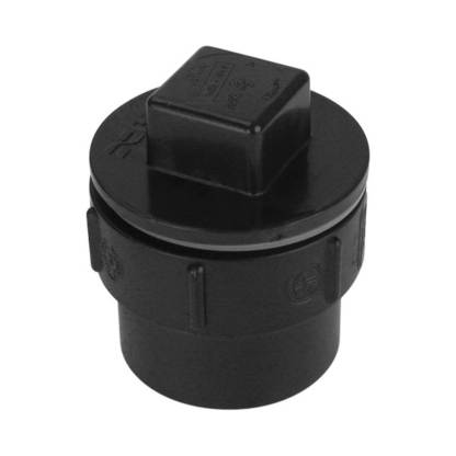 Bow Plumbing 602961R 1-1/2" Diameter Fitting Cleanout Adapter with Plug and Gasket, Spigot x Plug Plastic