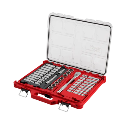 Milwaukee 48-22-9487 1/2" Drive Ratchet & Socket Set with PACKOUT Low-Profile Organizer - 47PC
