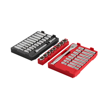 Milwaukee 48-22-9487 1/2" Drive Ratchet & Socket Set with PACKOUT Low-Profile Organizer - 47PC