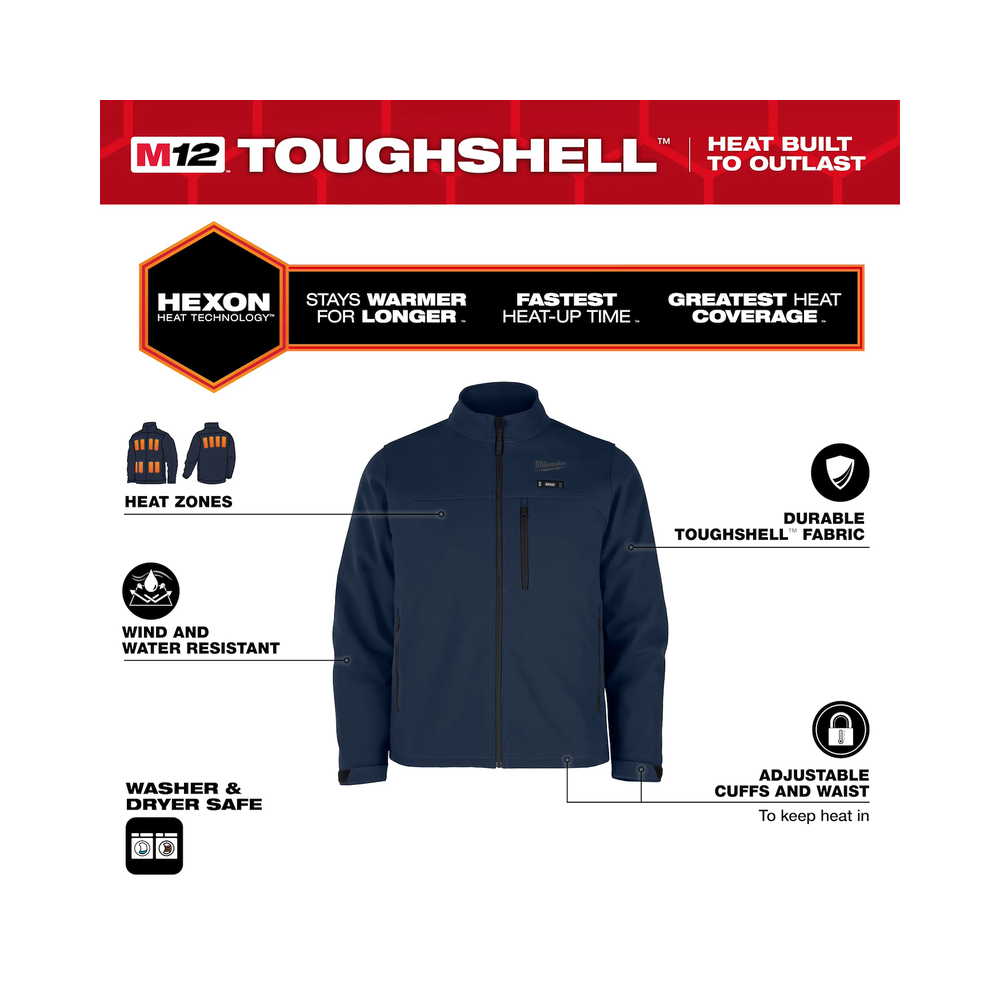 Milwaukee M100B-21 M12 Heated TOUGHSHELL Jacket Black Preston