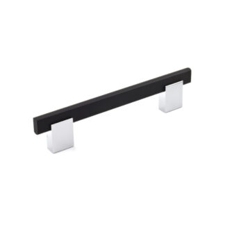Richelieu BP905128140900 128mm 905 Modern Aluminum Pull - Matte Black & Chrome