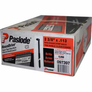 Paslode 097397 2-3/8" x 0.113" Round Head Ring Shank Bright Nail, 5000 Pack