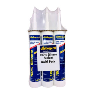 Castlegard WZ07001 300ml 100% Silicone Sealant, 12 Pack - Clear