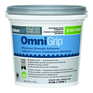 Custom COGAQT 1 Quart OmniGrip Premium Lightweight Tile Adhesive - White