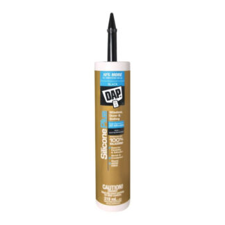 DAP 73356 319ml 100% Waterproof SiliconePlus Window, Door & Siding Sealant - Black