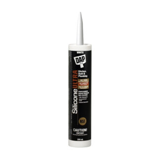DAP 73389 300ml 100% Waterproof SiliconeUltra Kitchen, Bath & Plumbing Sealant - White