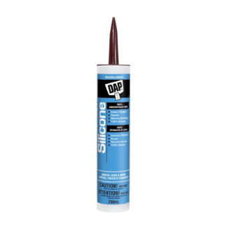 DAP 73497 300ml 100% Waterproof Silicone Window, Door & Siding Sealant - Brown