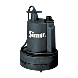 Pentair Simer 2305-04 8ft x 1-1/4" 1/4HP Submersible Thermoplastic Utility Pump - Black
