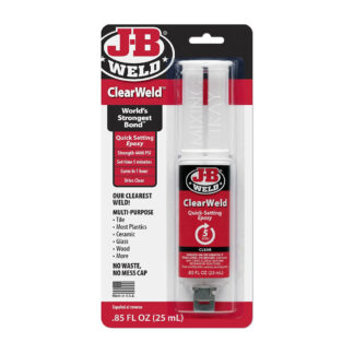 J-B Weld 50112F 25ml 2-Part ClearWeld Quick Setting Epoxy Syringe - Clear