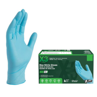 Ammex 2645570 X3 Nitrile Gloves, XL 100 Pack - Blue