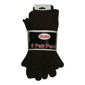 Boss 4020-6 Men's Straight Thumb Knit Wrist Cuff Work Gloves, Large 6 Pack - Brown