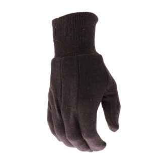 Boss 403L Men's Classic Straight Thumb Knit Wrist Cuff Cotton & Polyester Heavy Weight Protective Gloves, Large - Brown