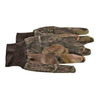 Boss 4200MOL Straight Thumb Knit Wrist Cuff Cotton & Polyester Protective Gloves, Large - Camouflage & Mossy Oak