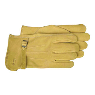 Boss 6023XL Extra Large Keystone Thumb Open Cuff Cowhide Leather Driver Gloves - Gold