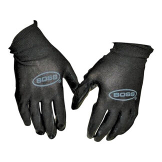 Boss 7850N Men's Nitrile Coated Knit Wrist Cuff Protective Gloves, Large - Black