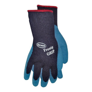 Boss 8439L Frosty GRIP Knit Wrist Cuff Protective Gloves, Large - Black & Blue