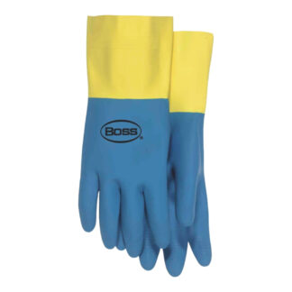 Boss 9214818 13" Neoprene Latex Gloves - Blue & Yellow
