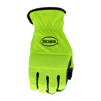 Boss 9214891 Men's High-Vis Mechanic Gloves, Large - Yellow